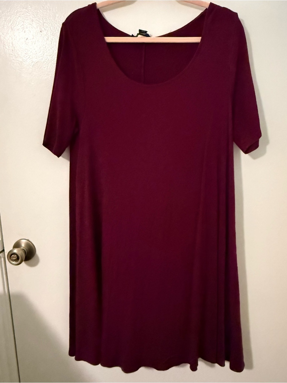 Forever 21 Scoop Neck Short Sleeve Tunic - Wine